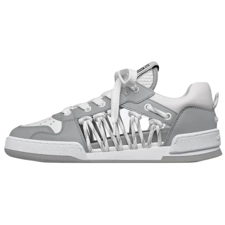 DIOR First Cow Leather Low top Skateboard Shoes Women's Gray