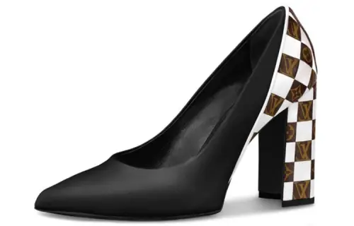 LOUIS VUITTON Matchmake High Heels Women's Black/White/Brown