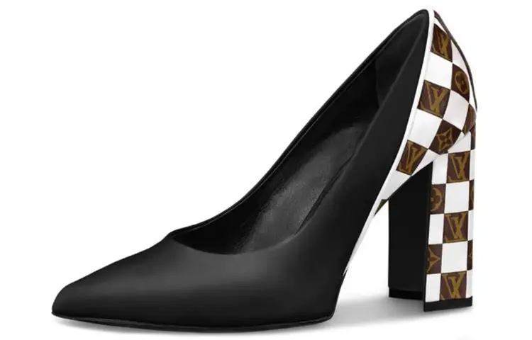 LOUIS VUITTON Matchmake High Heels Women's Black/White/Brown