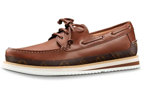 LOUIS VUITTON Summerland Top Grain Cow Leather Casual Shoes Men's Brown