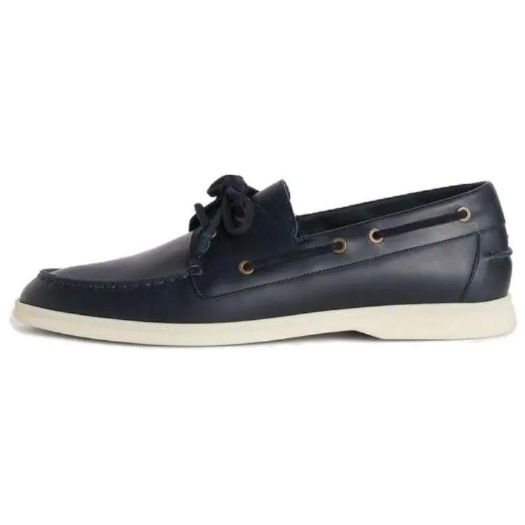 Loro Piana Sea Sail Walk Boat Shoes Men's Black