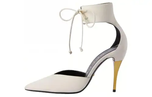 GUCCI High Heel Pump With Ankle Cuff White Women's