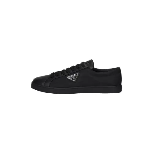 PRADA Leather And Re-Nylon Sneaker 'Black Symbole Motif Pattern'