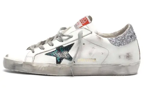 Golden Goose Super Star Skateboard Shoes Women's Low Top White/Green