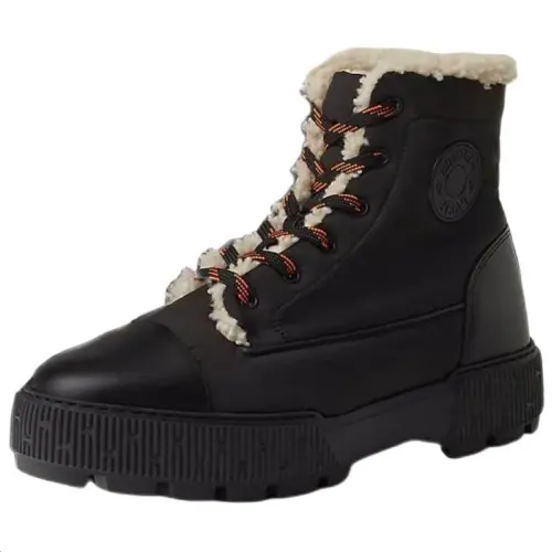 HERMES Fresh Calfskin Ankle Boots Men's Black
