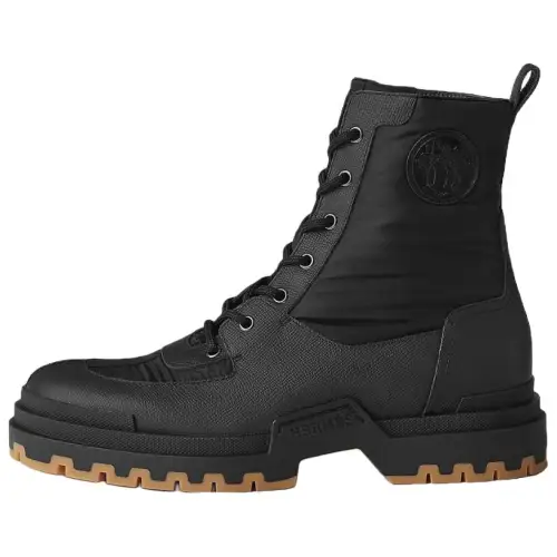 HERMES Grip Leather Ankle Boots Men's Black