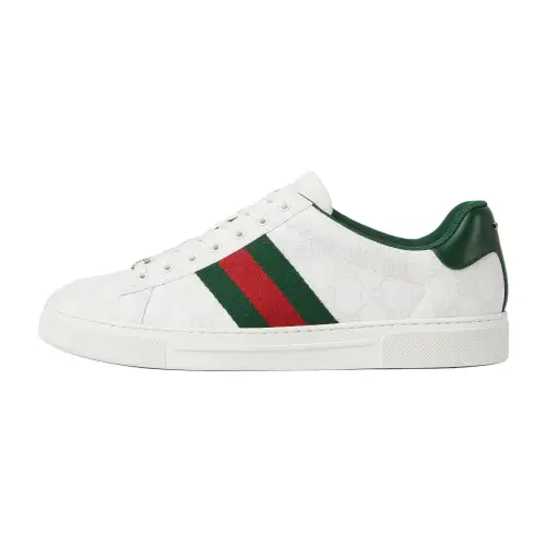 GUCCI ACE Skateboard Shoes Men's White Green