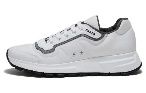 PRADA PRAX 1 Fabric Low top Casual Athletic Shoes Men's White