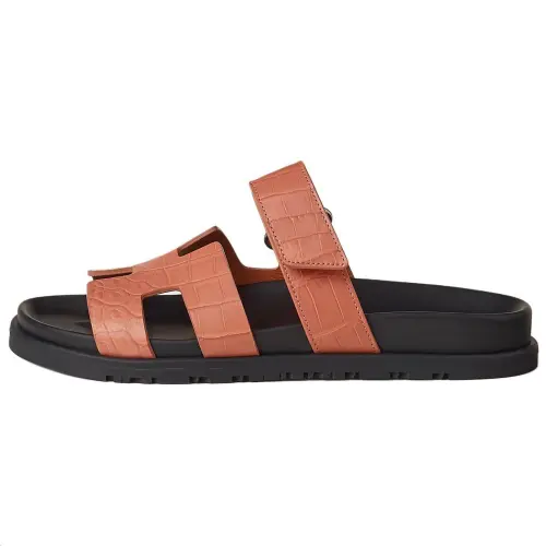 HERMES Chypre Slide Slippers Women's Brown