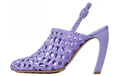 Bottega Veneta Jimbo Leather Slim Heel High Heels 10cm Women's Purple