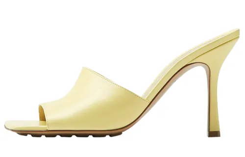 Bottega Veneta Stretch Leather Patchwork Slide Slippers Women's Lemon