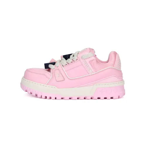 LOUIS VUITTON Trainer Maxi LOVE Component Logo Cow Leather Low top Skateboard Shoes Women's Pink