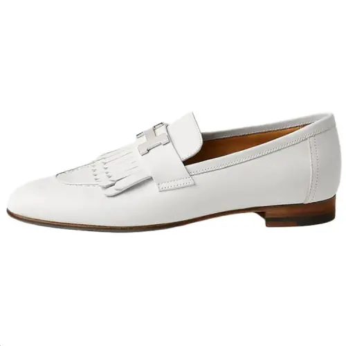 HERMES Royal Calfskin Casual Shoes 1.8cm Women's White