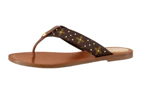 LOUIS VUITTON Fashion Trend Genuine Leather Sole Flip Flops Men's Brown
