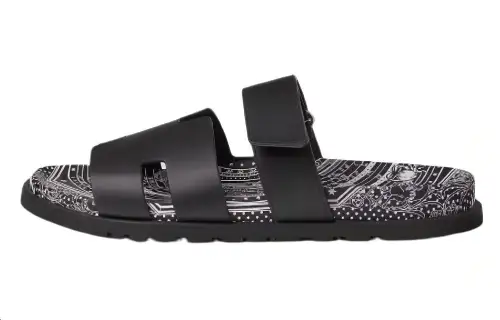 HERMES Chypre Slide Slippers Men's Black