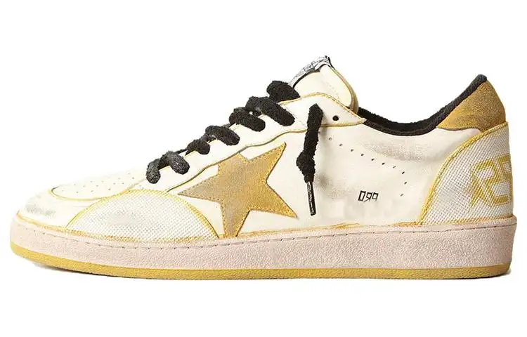 Golden Goose Ball Star Leather Casual Low top Skateboard Shoes Women's Yellow