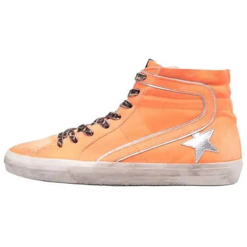 Golden Goose Slide Leather Stylish Skateboarding Shoes Women's Orange