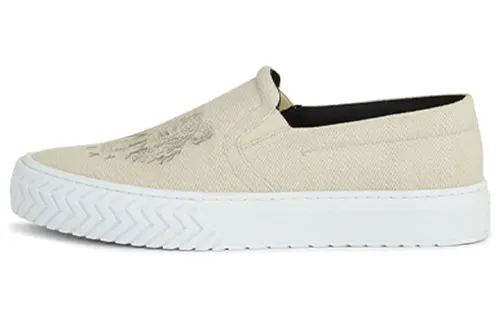 KENZO K Skate Tiger Laceless Low top Stylish Skateboarding Shoes Men's Ecru