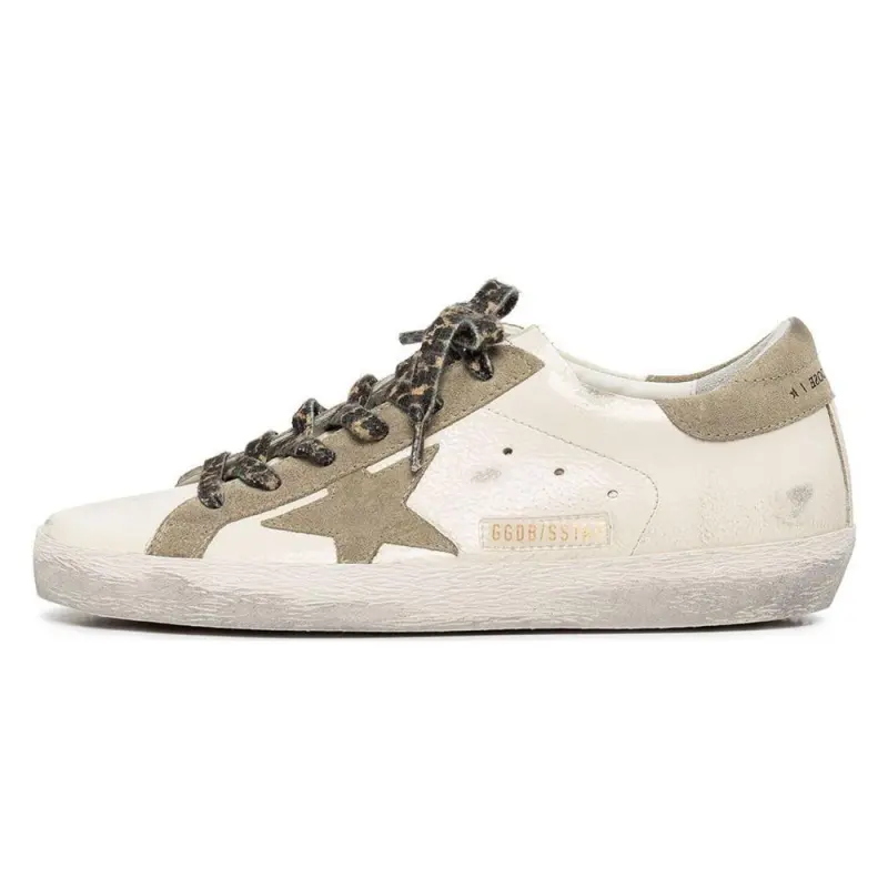 Golden Goose Super Star Leather Fashion Trend Low top Skateboard Shoes Women's Ecru