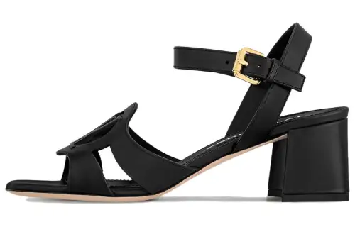LOUIS VUITTON Isola Cow Leather One Strap Sandals 5.5cm Women's Black
