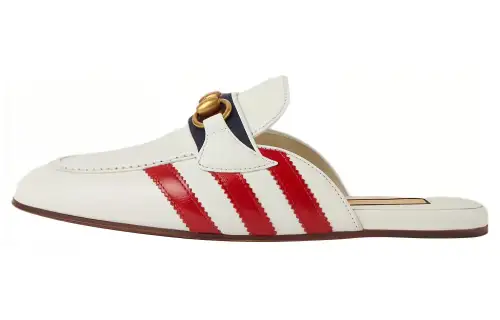 GUCCI Closed Toe Slippers Women's White Red