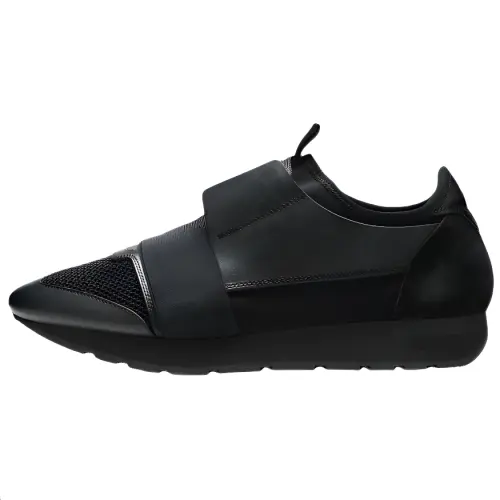 Balenciaga Race Leather Low top Casual Shoes Men's Black
