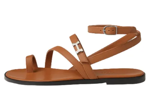 HERMES Harmonie One Strap Sandals Women's Brown