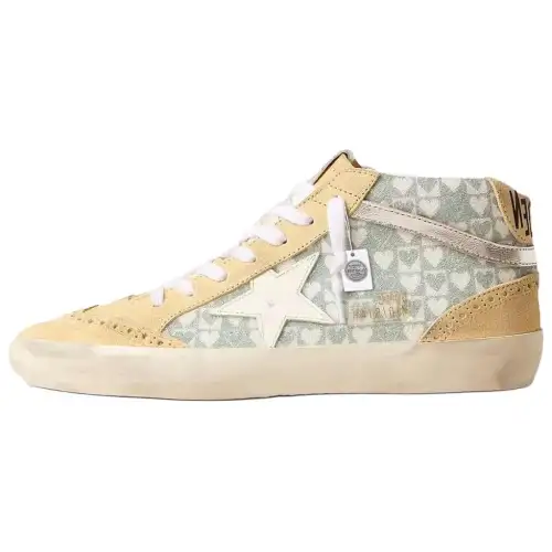 Golden Goose Mid Star Mid top Skateboard Shoes Women's Brown Green