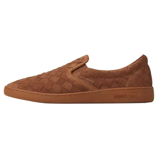 Bottega Veneta Sawyer Calfskin Casual Shoes Men's Brown