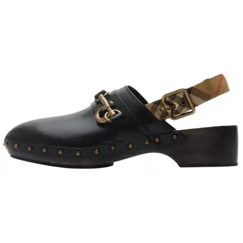 Burberry Leather Casual Shoes Men's Black