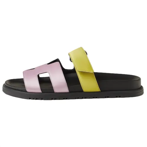 HERMES Chypre Rubber Sole Slide Slippers Women's Purple