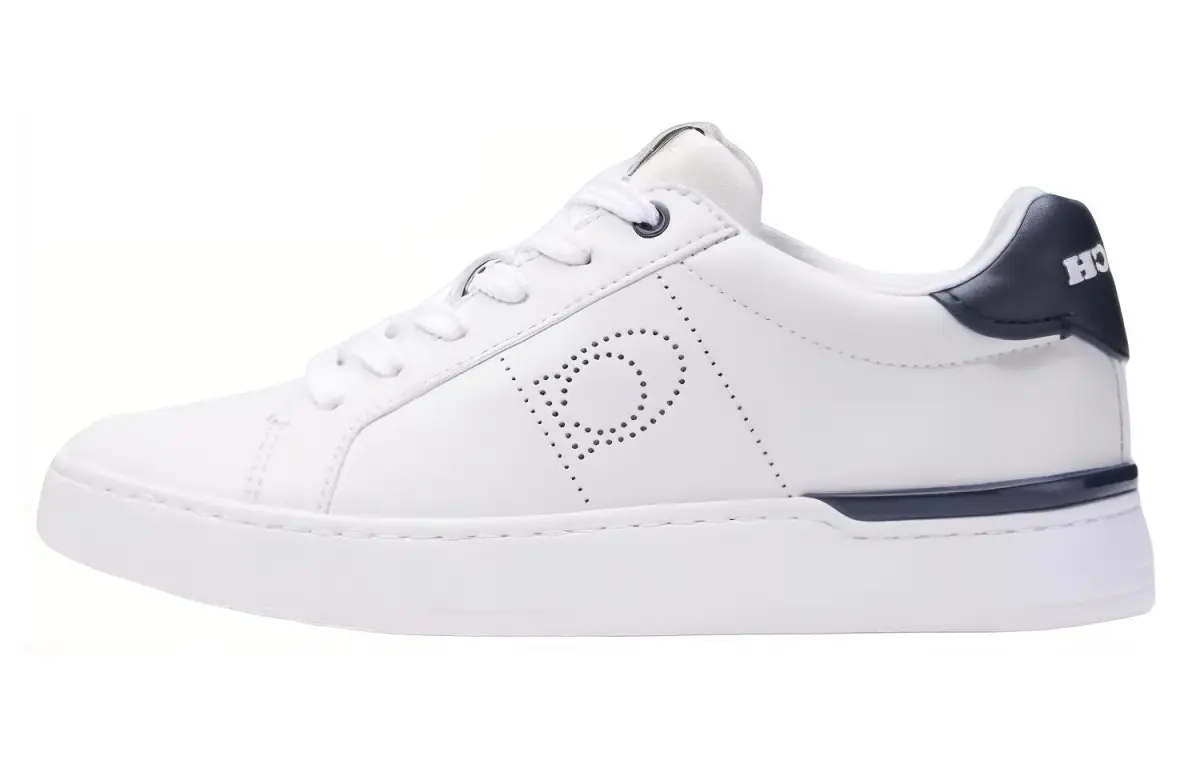COACH Leather Low top Skateboard Shoes Women's White