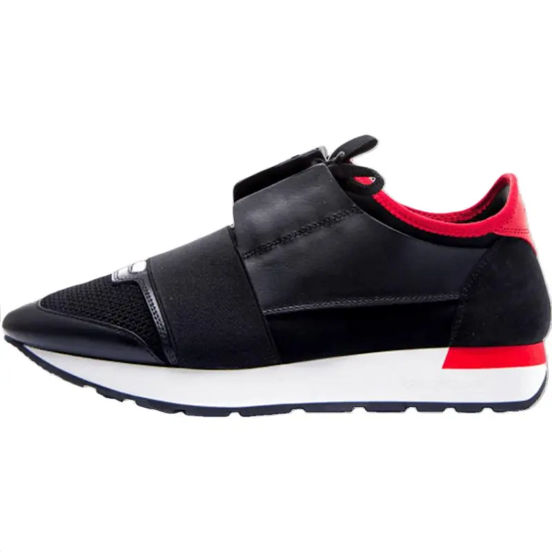 Balenciaga Race Runner Low top Casual Shoes Men's Black Red