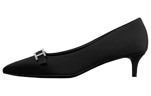 HERMES Blush Slim Heel High Heels 4cm Women's Black