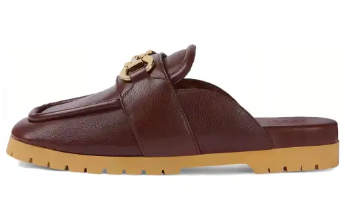 GUCCI Closed Toe Slippers Women's Brown