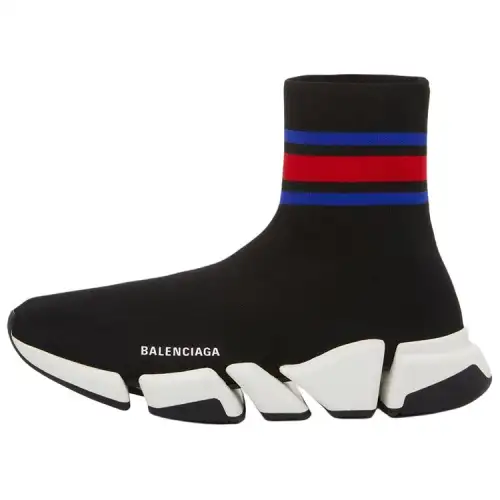 Balenciaga Speed 2.0 Black Blue Red Stripe