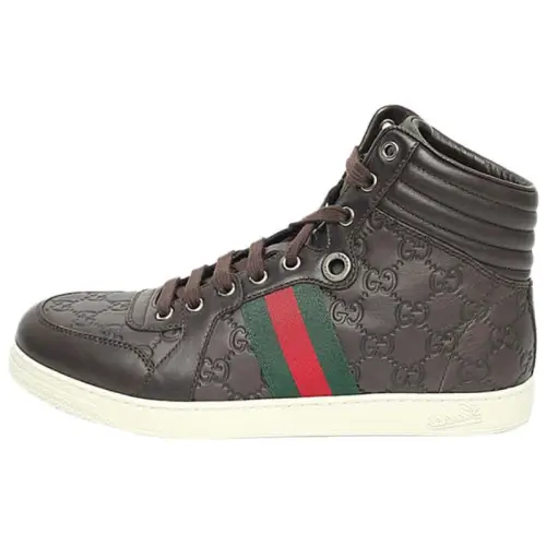 Gucci GUCCIssima Web Leather Hi Top 'Black'