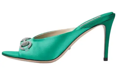 GUCCI Horsebit Slide Slippers Women's Green