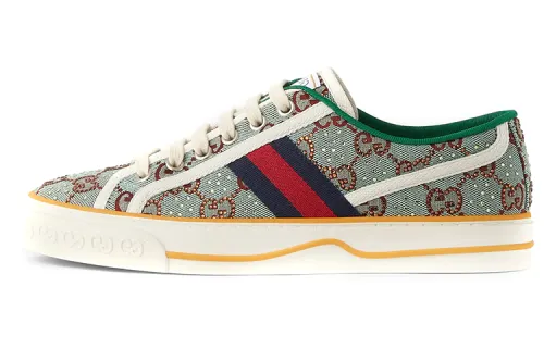 GUCCI Tennis 1977 Low top Stylish Skateboarding Shoes Women's Multicolor