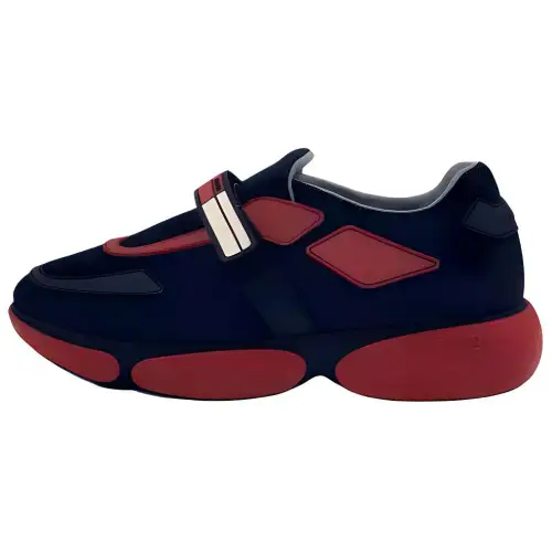 PRADA Low top Casual Shoes Men's Black Red