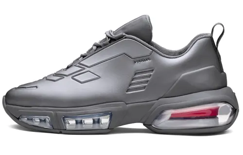 PRADA Collision Casual Shoes Women's Low Top Gray White Steel