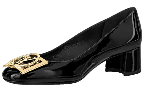 LOUIS VUITTON Madeleine Chunky Heel High Heels Women's Pitch Black
