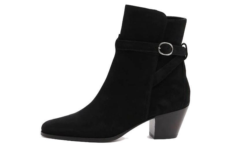 CELINE Leather Ankle Boots Women's Black