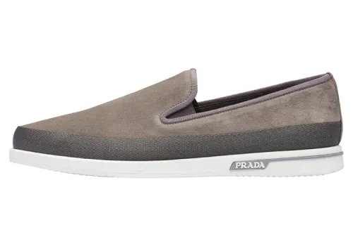 PRADA Men's Casual Shoes Men's Low Top Gravel Gray