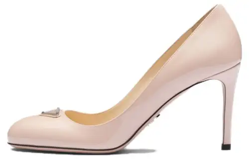 PRADA Patent Leather Slim Heel High Heels 8.5cm Women's Pink