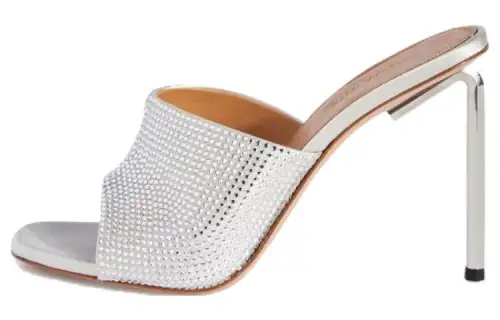 OFF-WHITE Allen 100mm crystal-embellished satin mules Women's