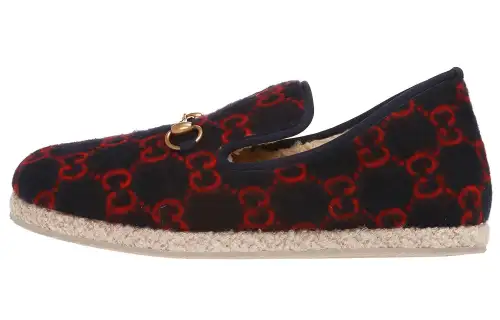 GUCCI Horsebit Loafers Men's Blue Red