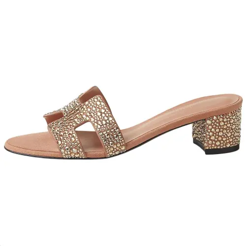 HERMES Oasis Slide Slippers 5cm Women's Pink