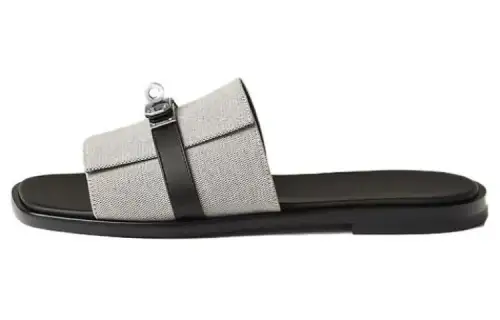 HERMES Gabriella Rubber Sole Slide Slippers Men's Gray