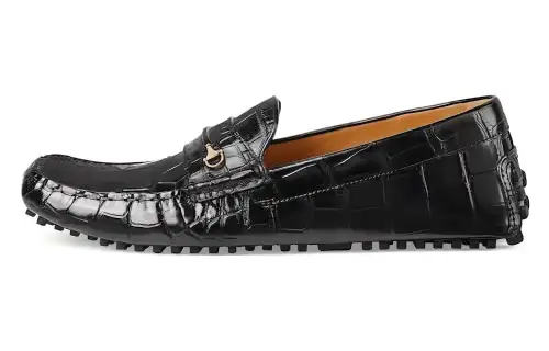GUCCI Gommino Loafers Men's Black